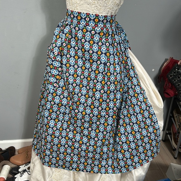 Colorful Patterned kitchen apron handmade long - Picture 5 of 6